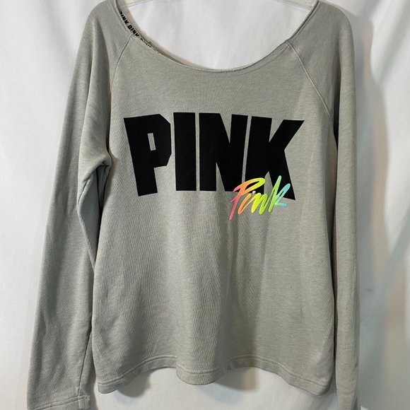 Victoria's Secret PINK Off the Shoulder Sweatshirt NWOT Women's Size Small - Picture 7 of 11